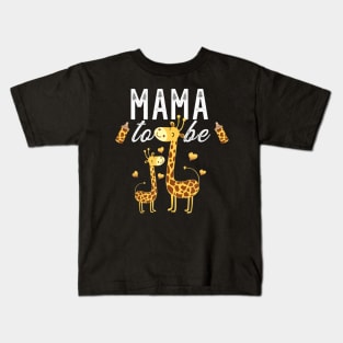 Mama To Be Giraffe Baby Shower Kids T-Shirt
